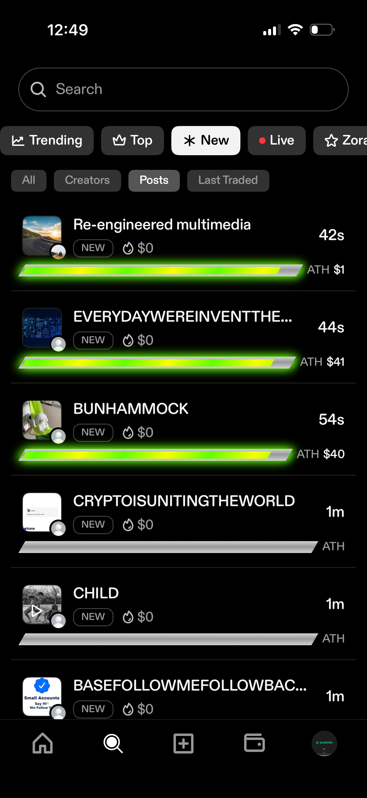 zora dashboard screenshot